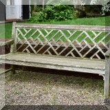 L04. Teak bench. 74”w 